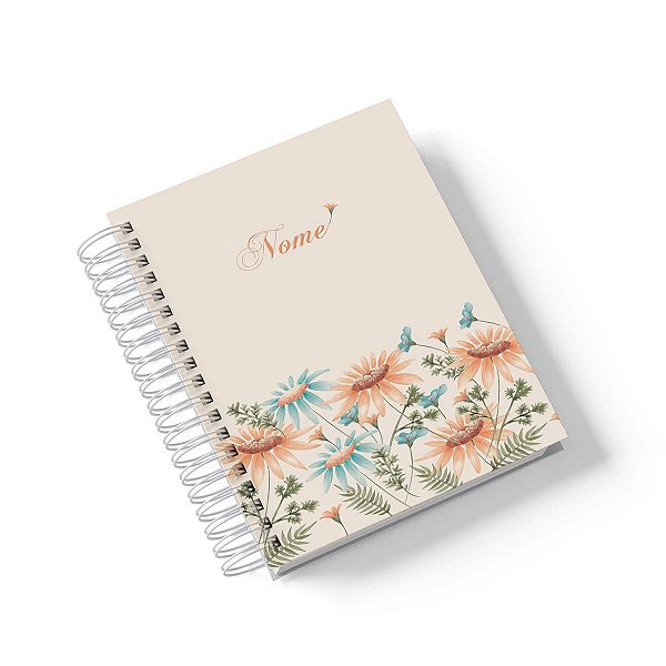 Caderno Personalizado FLORAL (#16) - A5 15x21cm (Pequeno) - Com 100 Folhas