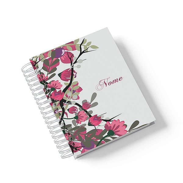 Caderno Personalizado FLORAL (#18) - A5 15x21cm (Pequeno) - Com 100 Folhas