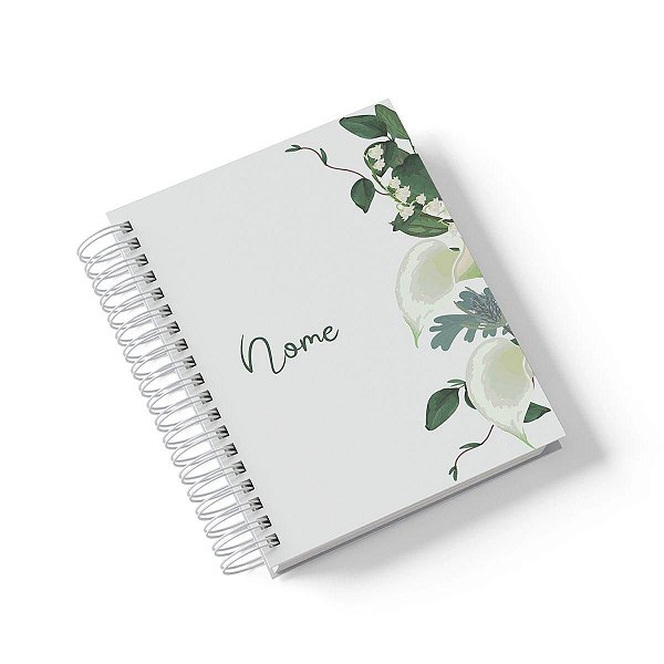 Caderno Personalizado FLORAL (#13) - A5 15x21cm (Pequeno) - Com 100 Folhas