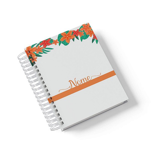 Caderno Personalizado FLORAL (#19) - A5 15x21cm (Pequeno) - Com 100 Folhas