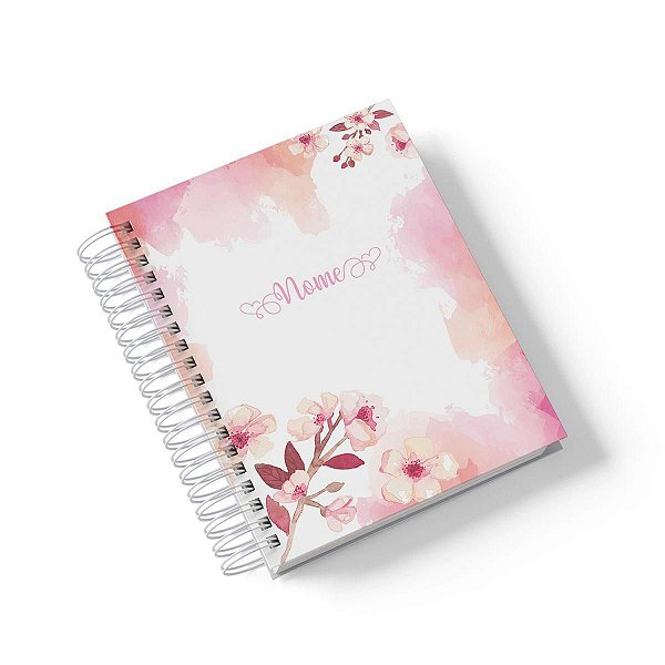 Caderno Personalizado FLORAL (#11) - A5 15x21cm (Pequeno) - Com 100 Folhas