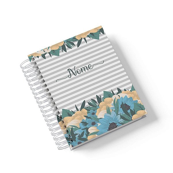 Caderno Personalizado FLORAL (#15) - A5 15x21cm (Pequeno) - Com 100 Folhas