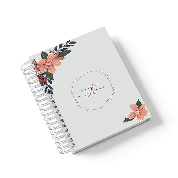 Caderno Personalizado FLORAL (#20) - A5 15x21cm (Pequeno) - Com 100 Folhas