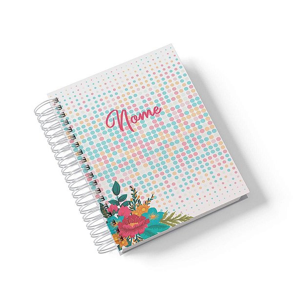 Caderno Personalizado FLORAL (#22) - A5 15x21cm (Pequeno) - Com 100 Folhas