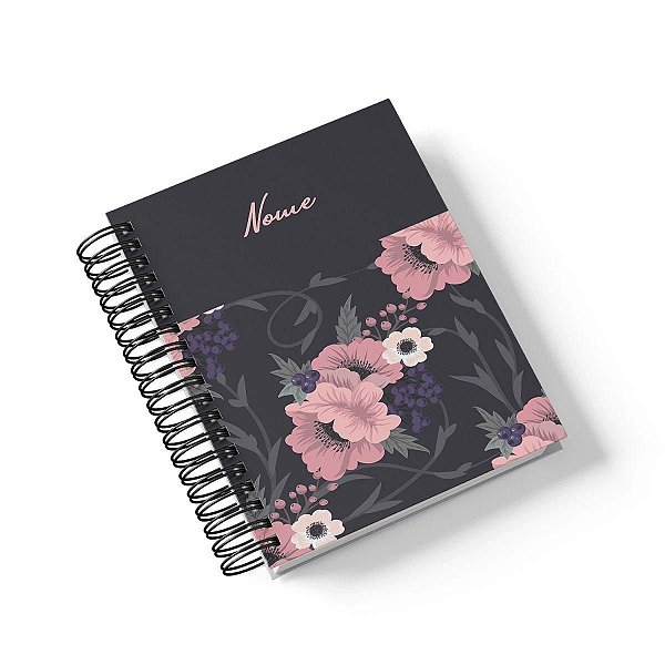 Caderno Personalizado FLORAL (#29) - A5 15x21cm (Pequeno) - Com 100 Folhas