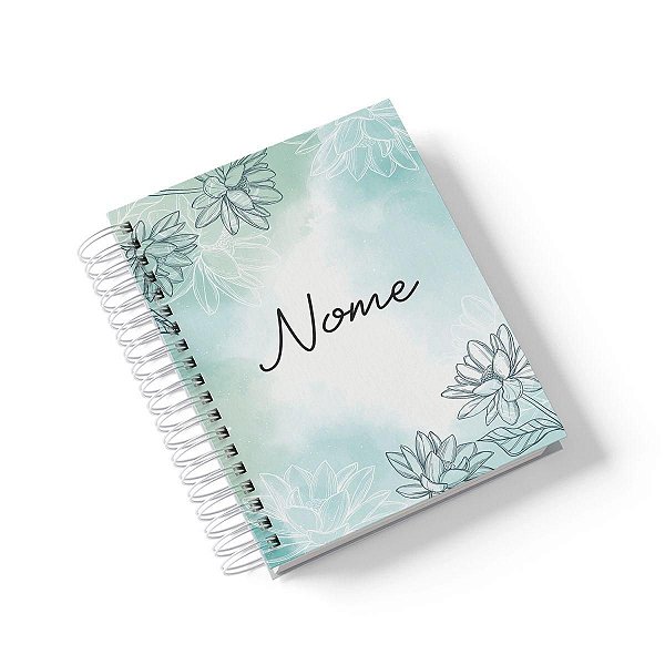 Caderno Personalizado FLORAL (#35) - A5 15x21cm (Pequeno) - Com 100 Folhas