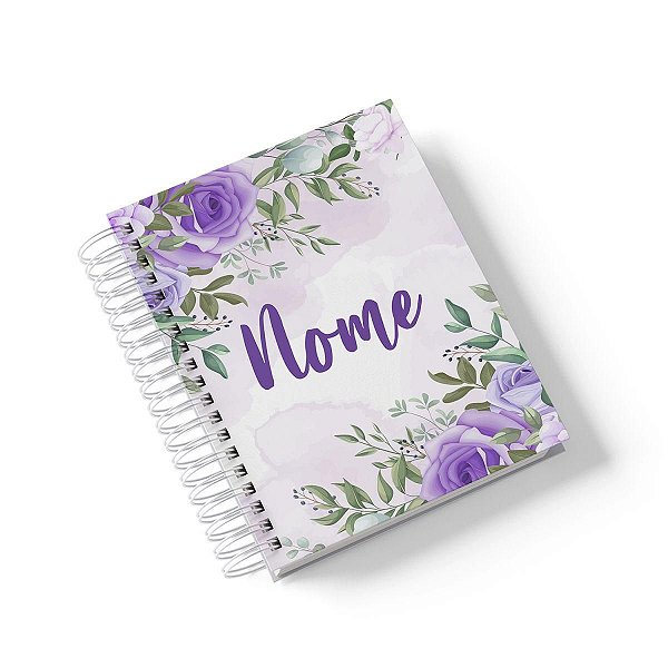 Caderno Personalizado FLORAL (#44) - A5 15x21cm (Pequeno) - Com 100 Folhas