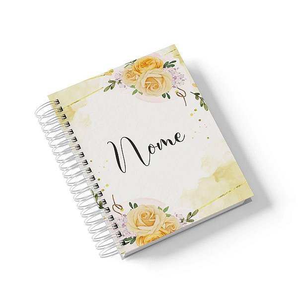 Caderno Personalizado FLORAL (#42) - A5 15x21cm (Pequeno) - Com 100 Folhas