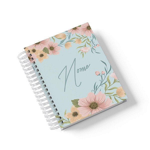 Caderno Personalizado FLORAL (#43) - A5 15x21cm (Pequeno) - Com 100 Folhas