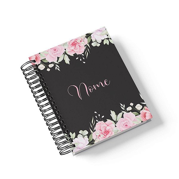Caderno Personalizado FLORAL (#39) - A5 15x21cm (Pequeno) - Com 100 Folhas
