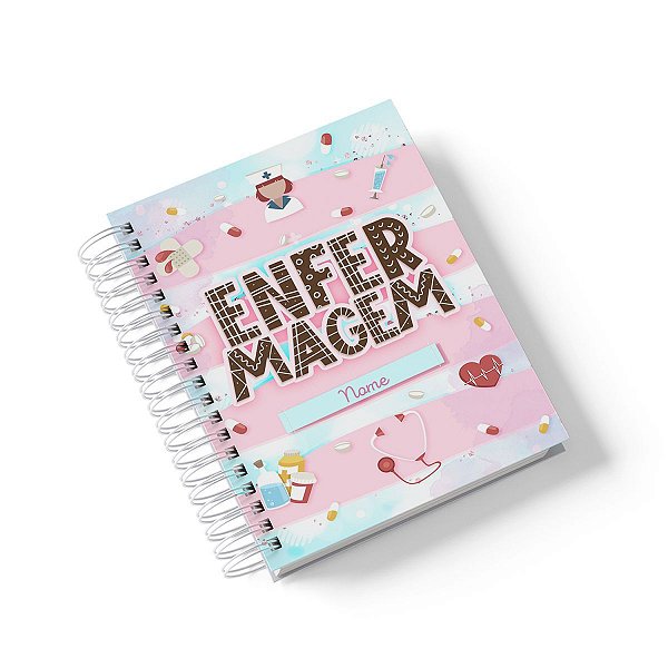 Caderno Personalizado Enfermagem (#01) - A5 15x21cm (PEQUENO) - Com 100 Folhas