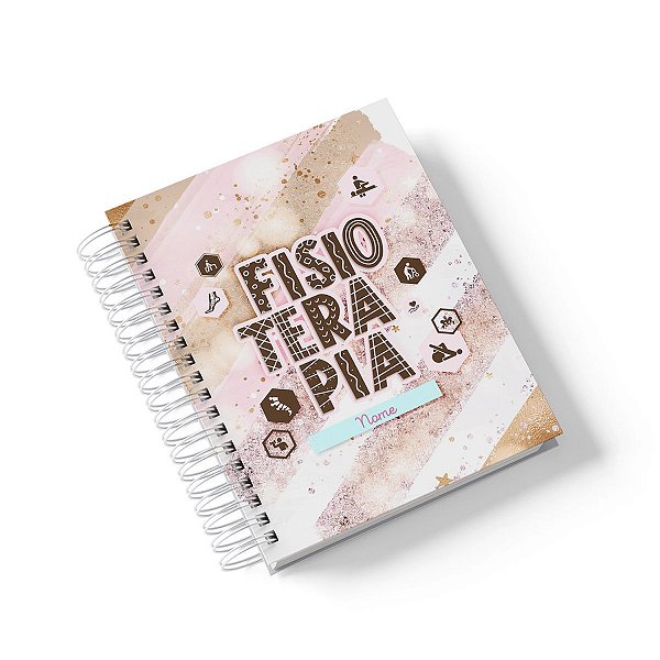 Caderno Personalizado Fisioterapia (Modelo 01) - A5 15x21cm (PEQUENO) - Com 100 Folhas