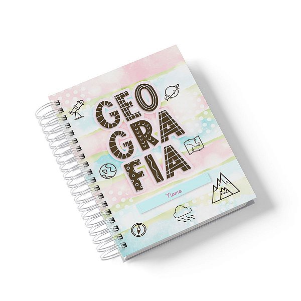 Caderno Personalizado Geografia (#01) - A5 15x21cm (PEQUENO) - Com 100 Folhas