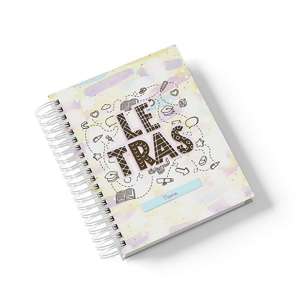 Caderno Personalizado Letras (#01) - A5 15x21cm (PEQUENO) - Com 100 Folhas