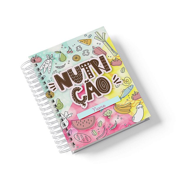 Caderno Personalizado Nutrição (#01) - A5 15x21cm (PEQUENO) - Com 100 Folhas