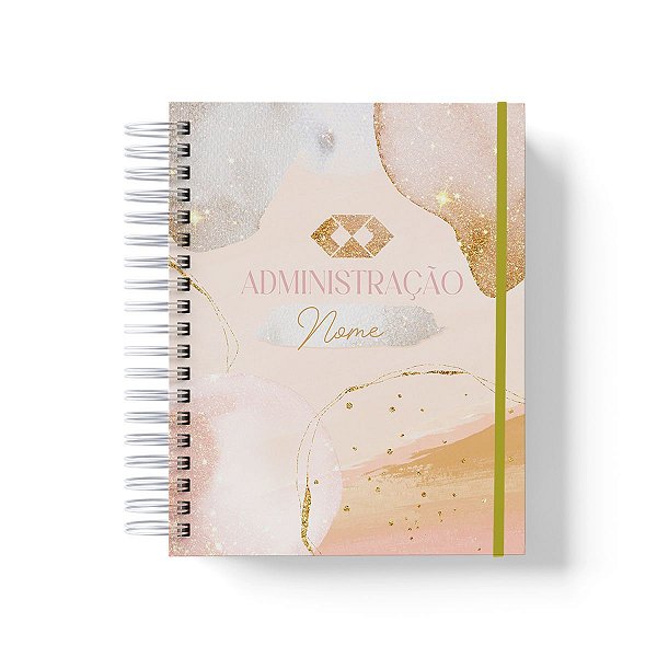 Caderno Personalizado Administração (#04) - A5 15x21cm (PEQUENO) - Com Elástico