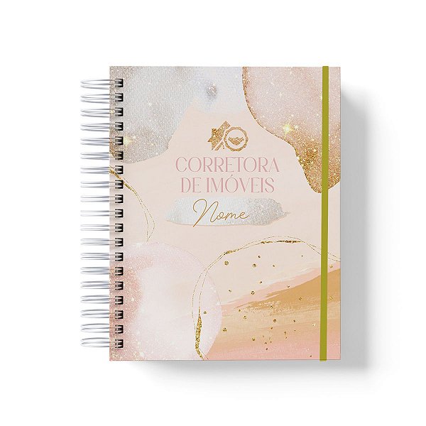 Caderno Personalizado Corretora Imoveis (#04) - A5 15x21cm (PEQUENO) - Com Elástico