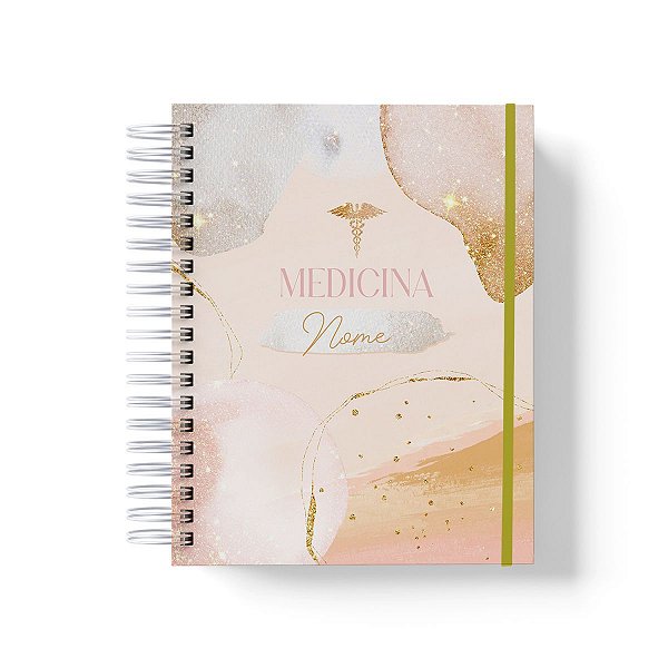 Caderno Personalizado Medicina (#04) - A5 15x21cm (PEQUENO) - Com Elástico