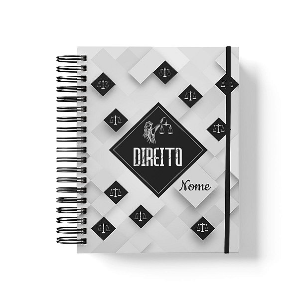 Caderno Personalizado Direito (#03) - A5 15x21cm (PEQUENO) - Com Elástico