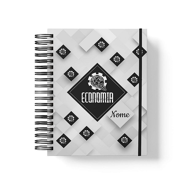 Caderno Personalizado Economia (#03) - A5 15x21cm (PEQUENO) - Com Elástico