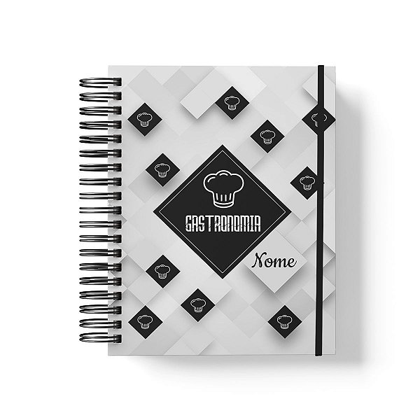 Caderno Personalizado Gastronomia (#03) - A5 15x21cm (PEQUENO) - Com Elástico