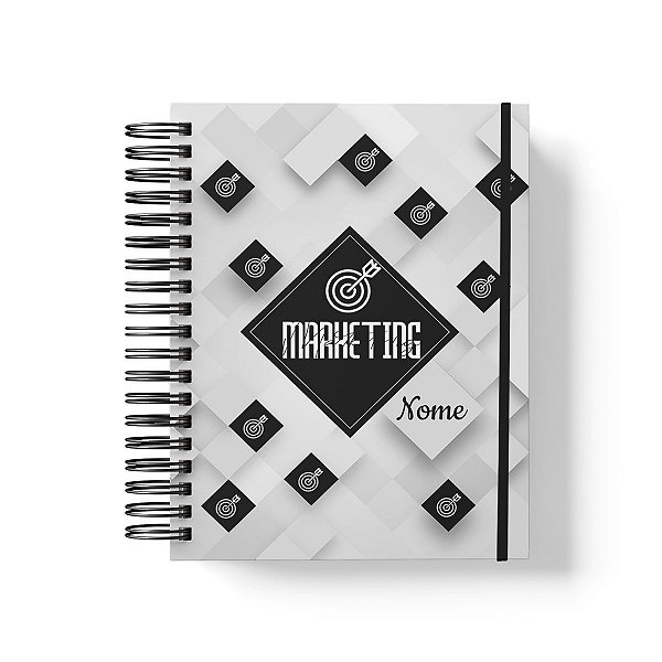 Caderno Personalizado Marketing (#03) - A5 15x21cm (PEQUENO) - Com Elástico