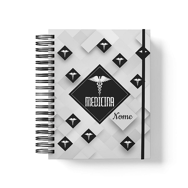 Caderno Personalizado Medicina (#03) - A5 15x21cm (PEQUENO) - Com Elástico