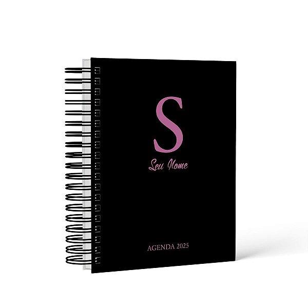 Agenda 2025 Cores - Personalizada com Nome - Capa Preta