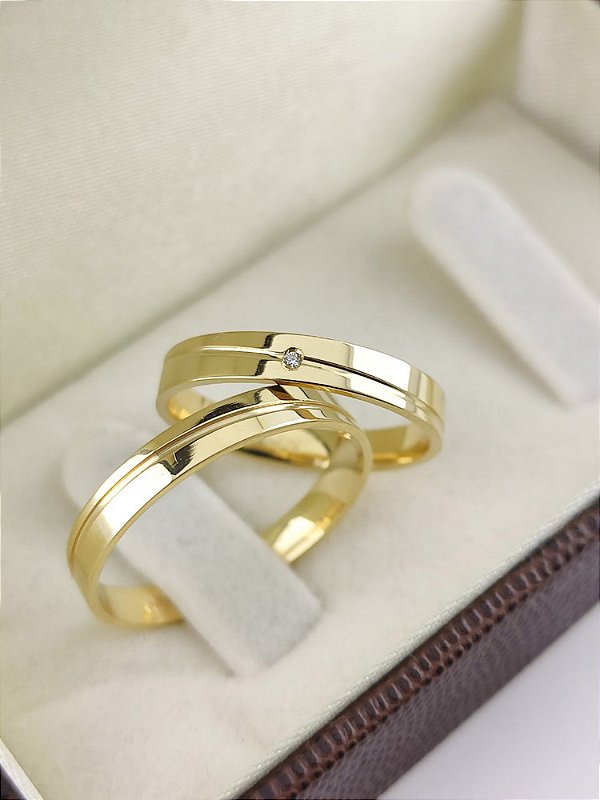ALIANÇA OURO 18K  RETA  3MM