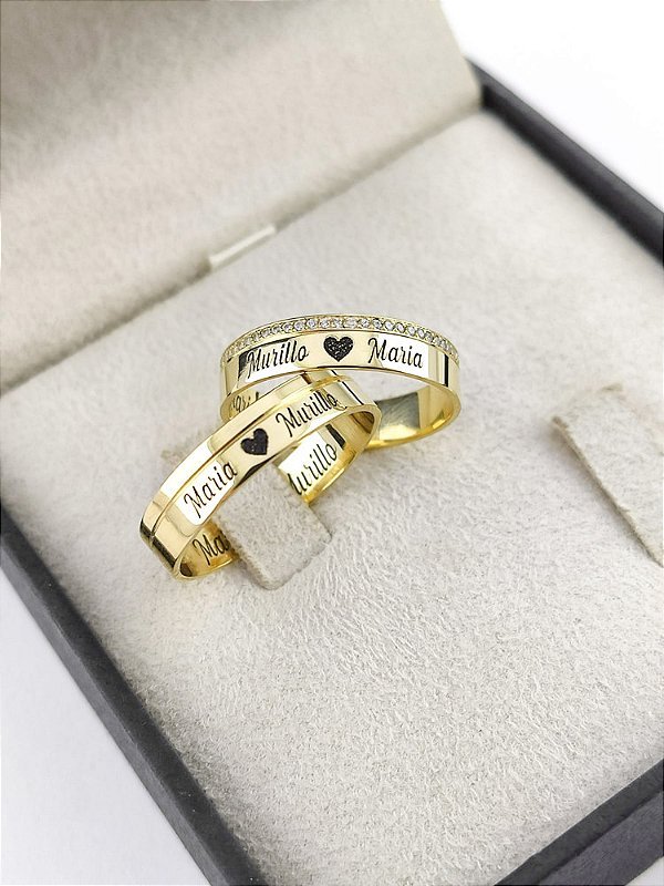 ALIANÇAS EM OURO 18K RETA
