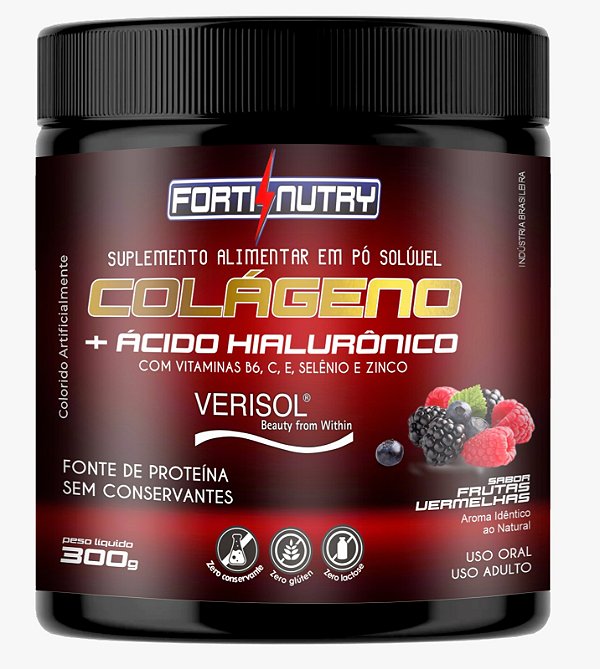 Colágeno com Ácido Hialurônico Fortinutry em Pó 300g