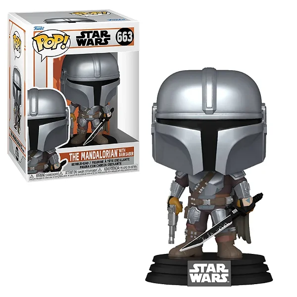 Funko Pop Star Wars The Mandalorian With Darksaber 663