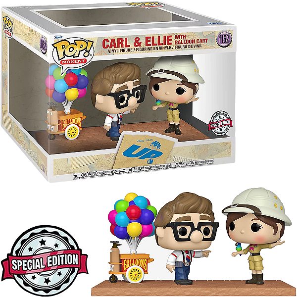Funko Pop Moment Disney Pixar Up Carl & Ellie With Balloon Cart 1152