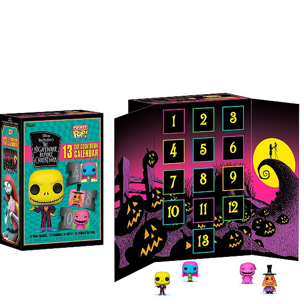 Calendário Funko Pop Pocket The Nightnare Before Christmas 2022 (Blacklight) 13 Pcs