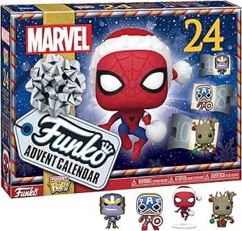 Calendário Funko Pop Pocket Advent Calendar Marvel Holiday 24 pcs