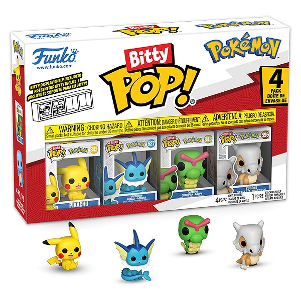 Funko Bitty Pop Pokemon Pikachu, Vaporeon, Caterpie, Cubone 4