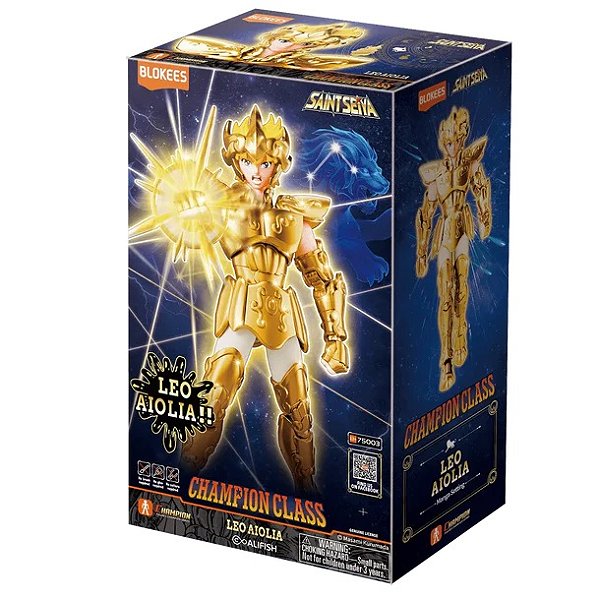 Boneco Blokees Champion Class Cavaleiros do Zodiaco Saint Seiya Leo Aiolia