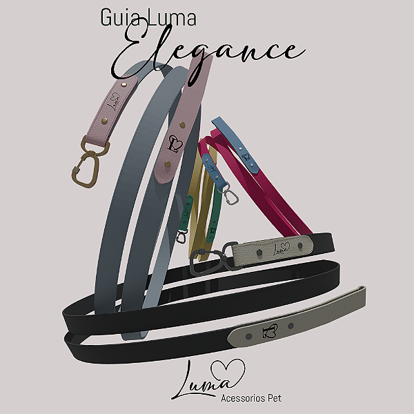 Guia Luma Elegance em couro legítimo