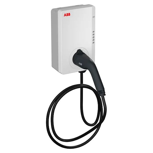 Carregador de Veículo Elétrico 7,4 kW ABB WIFI RFID, cabo e conector AC tipo 2