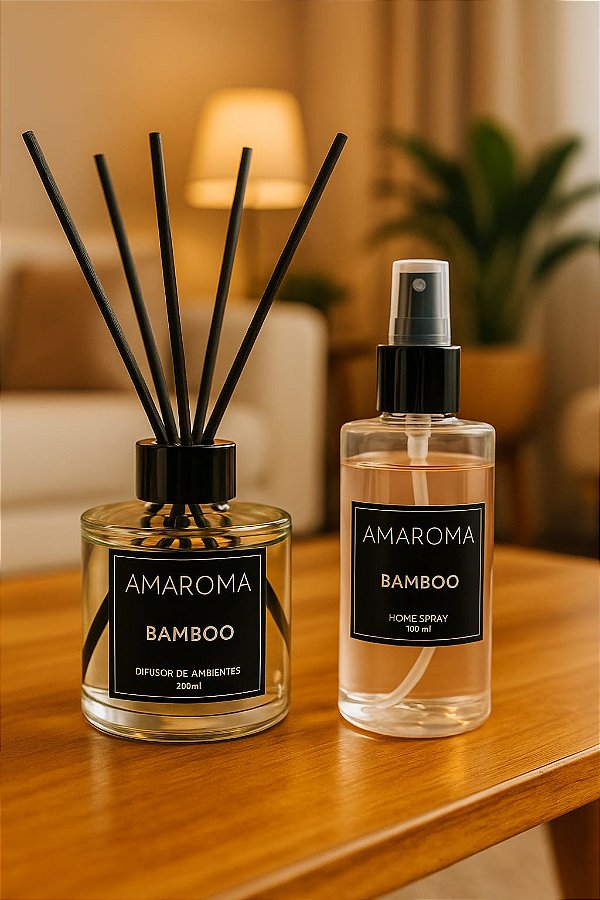 Kit Difusor + Home Spray Bamboo o | Frescor Natural e Versatilidade
