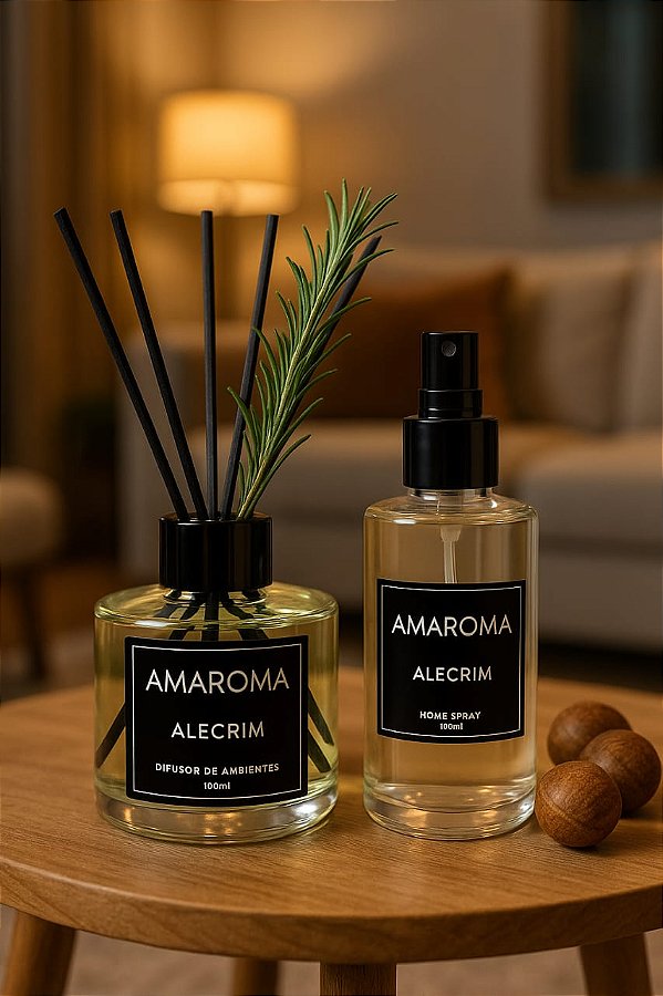Kit Difusor + Home Spray Alecrim  | Clareza Mental e Bem-estar em Todos os Ambientes