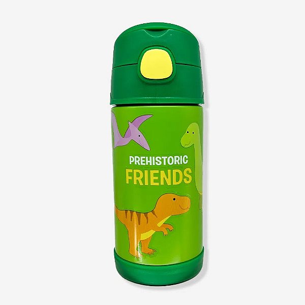 Garrafa Click com Canudo 300ml Prehistoric Friends