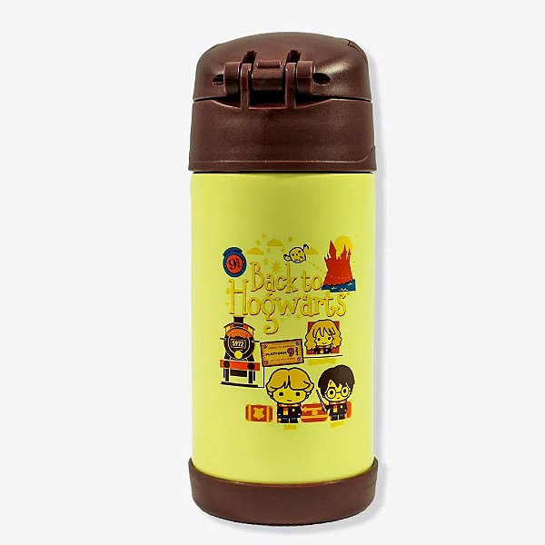 Garrafa Click com Canudo 300ml Back to Hogwarts
