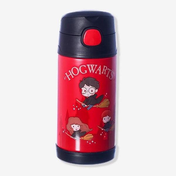 Garrafa Click com Canudo 300ml Hogwarts Harry Potter