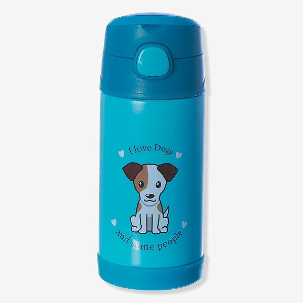 Garrafa Click com Canudo 300ml I Love Dogs