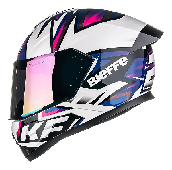 Capacete Bieffe B12 Kf Branco Roxo