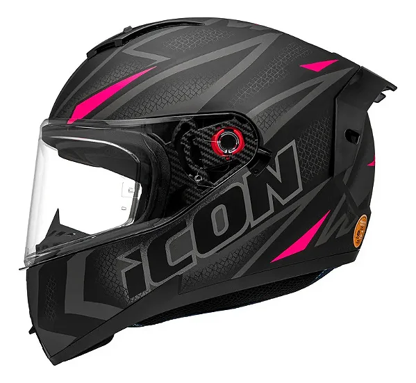 Capacete Peels Icon Pro Fast Preto Fosco Rosa