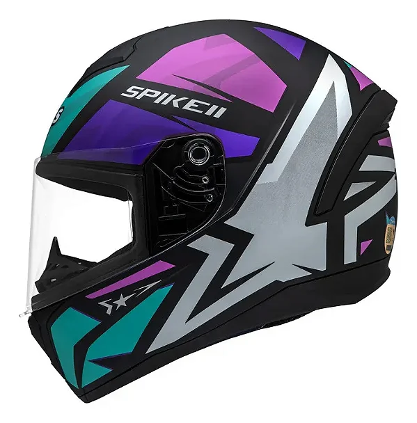 Capacete Peels Spike II 1st Preto Fosco Roxo