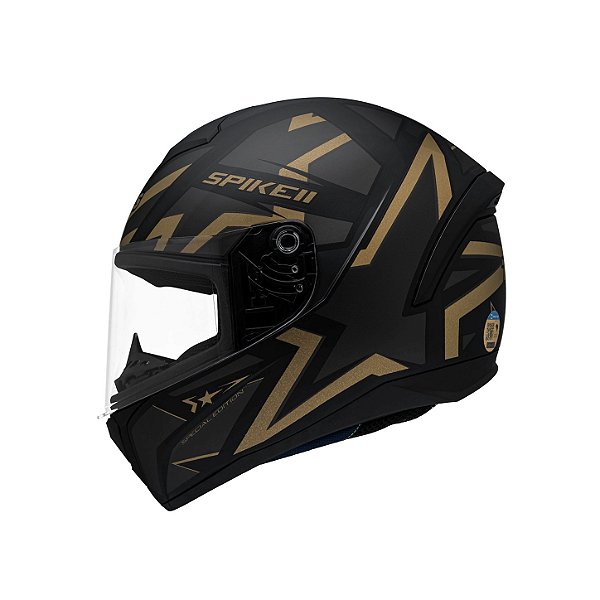 Capacete Peels Spike II 1st Preto Dourado
