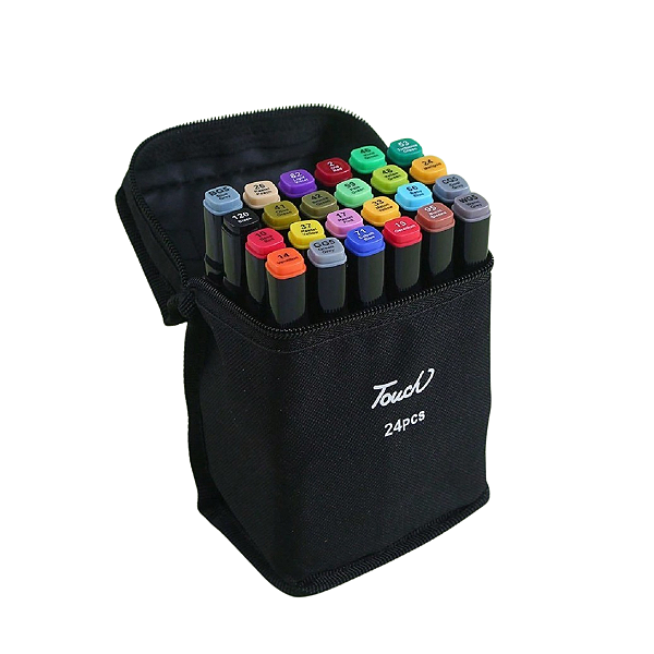 CANETA HIDROGRAFICA 24 CORES PONTA DUPLA TOUCH